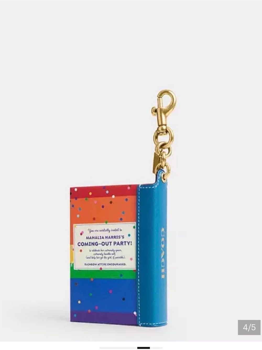Coach Multicolor 'Friday I'm In Love' Book Charm Keychain - Picture 2 of 5